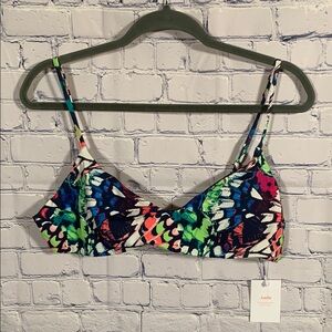 Andie Swim Womens Molokal Bikini Top Butterfly Print Fairy Beach Vacation XL NWT